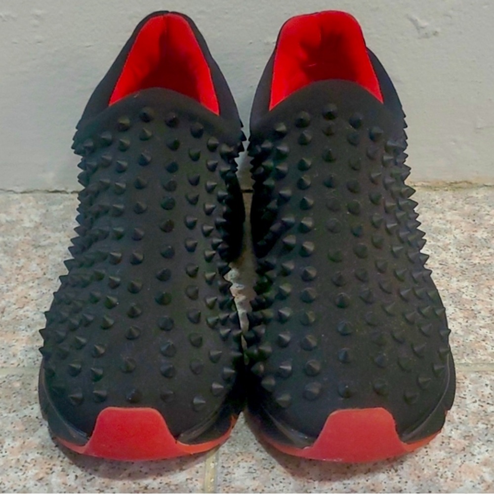 Black and Red Spiked Shoes, Tennis, Sneakers, Booties